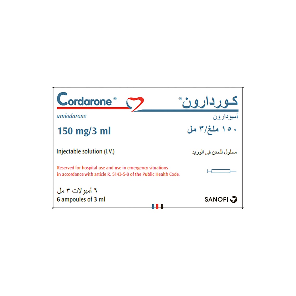 CORDARONE 150 MG/3ML 6 AMPOULE