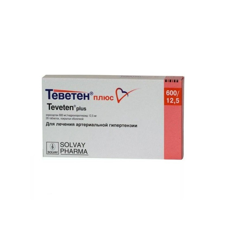 TEVETEN PLUS 600/125 MG 28 TABLET