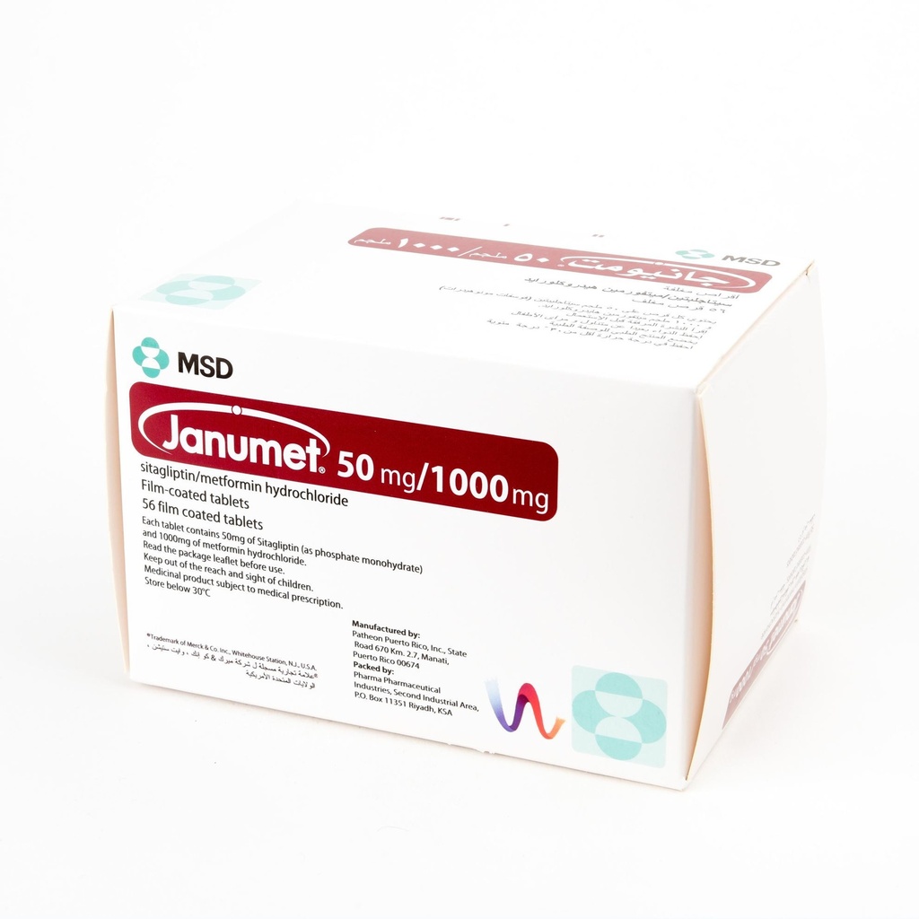 JANUMET 50/1000 MG 56 TABLET