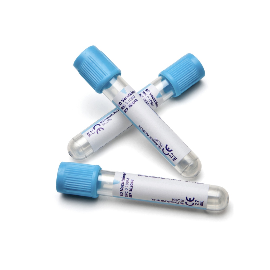 GLASS CITRATE TUBE WITH LIGHT BLUE BD HEMOGARD™ CLOSURE, BOX OF 1000, 4.5ML, 13X75MM, PAPER LABEL, 0.105M CITRATE