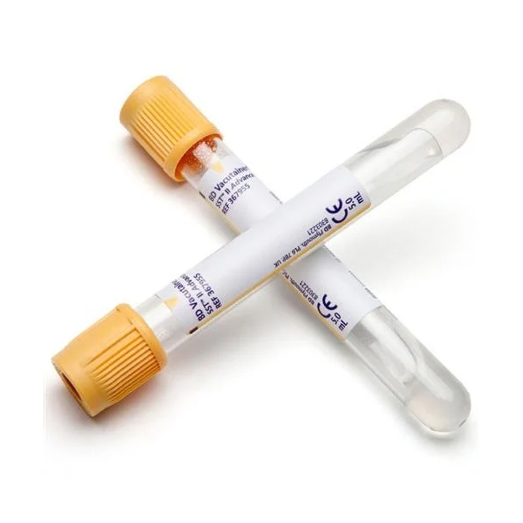 PLASTIC SST™II ADVANCE TUBE WITH GOLD BD HEMOGARD™ CLOSURE, BOX OF 1000, 3.5ML, 13X75MM, PAPER LABEL, SILICA (CLOT ACT)/GEL