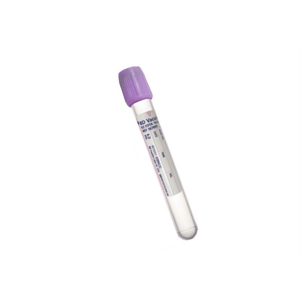 PLASTIC K2EDTA TUBE WITH LAVENDER BD HEMOGARD™CLOSURE, BOX OF 1000, 2ML, 13X75MM, PAPER LABEL, K2EDTA, INNER COATING