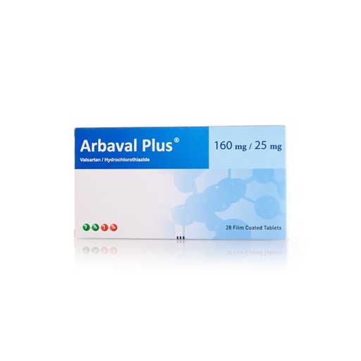 ARBAVAL PLUS 160/25 MG 28 TABLET