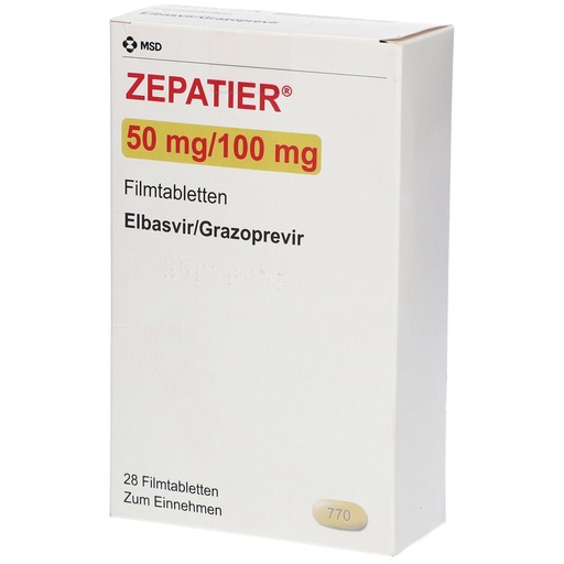 ZEPATIER 50 MG/100 MG 28 TABLET