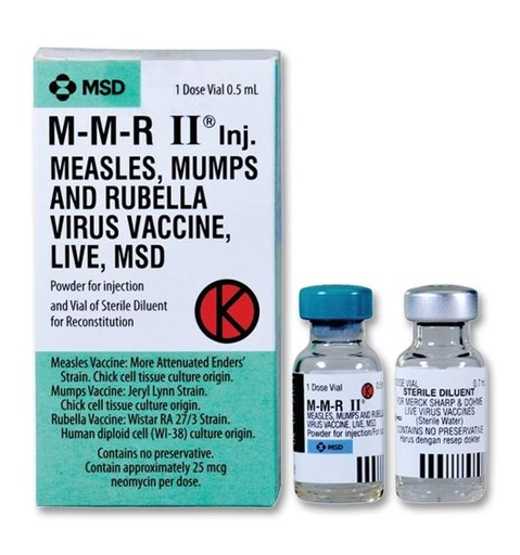 M.M.R II VACCINE 0.5 ML 1 VIAL