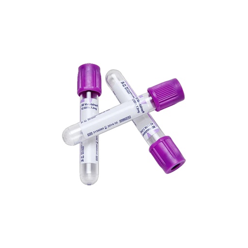 PLASTIC K2EDTA TUBE WITH LAVENDER BD HEMOGARD™ CLOSURE, BOX OF 1000, 4ML, 13X75MM, PAPER LABEL, K2EDTA, INNER COATING